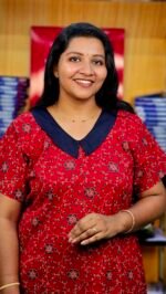 Red Frock Nighty With Peter Pan Neck - Image 2