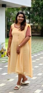 Ajrakh Sleeve Cream Georgette  Top & Shawl