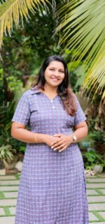 Blue Ajrakh Pattern Shirt Collar Dress - Image 2