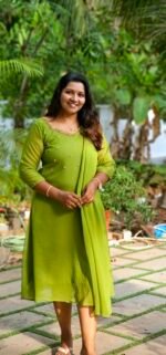 Green Handworked Top with Shawl