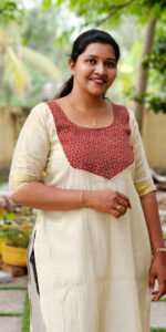 Red Ajrakh Yoke Tissue Slitted Kurti - Image 2