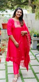 Ruby Red Space Silk Salwar