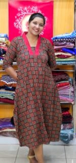 Ajrakh V Collar Aline Top