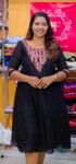 Black Vichithra Silk Ajrakh Yoke Aline Top