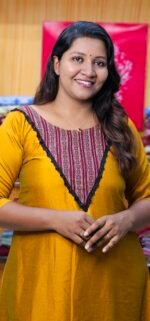 Mustard Yellow Vichithra Silk Ajrakh Yoke Aline Top - Image 2