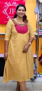 Yoke Handworked Yellow Zig Zag Cotton Aline Top