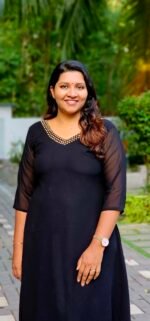 Black Georgette Handworked V Neck Top - Image 2