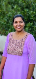 Block Printed Yoke with Mirrors  Lavender Georgette Aline Top - Image 2