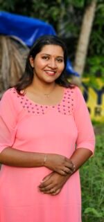 Peach Georgette Aline Peter Pan Neck Handworked Top - Image 2