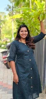 Green Hakoba Button Down  Dress - Image 2