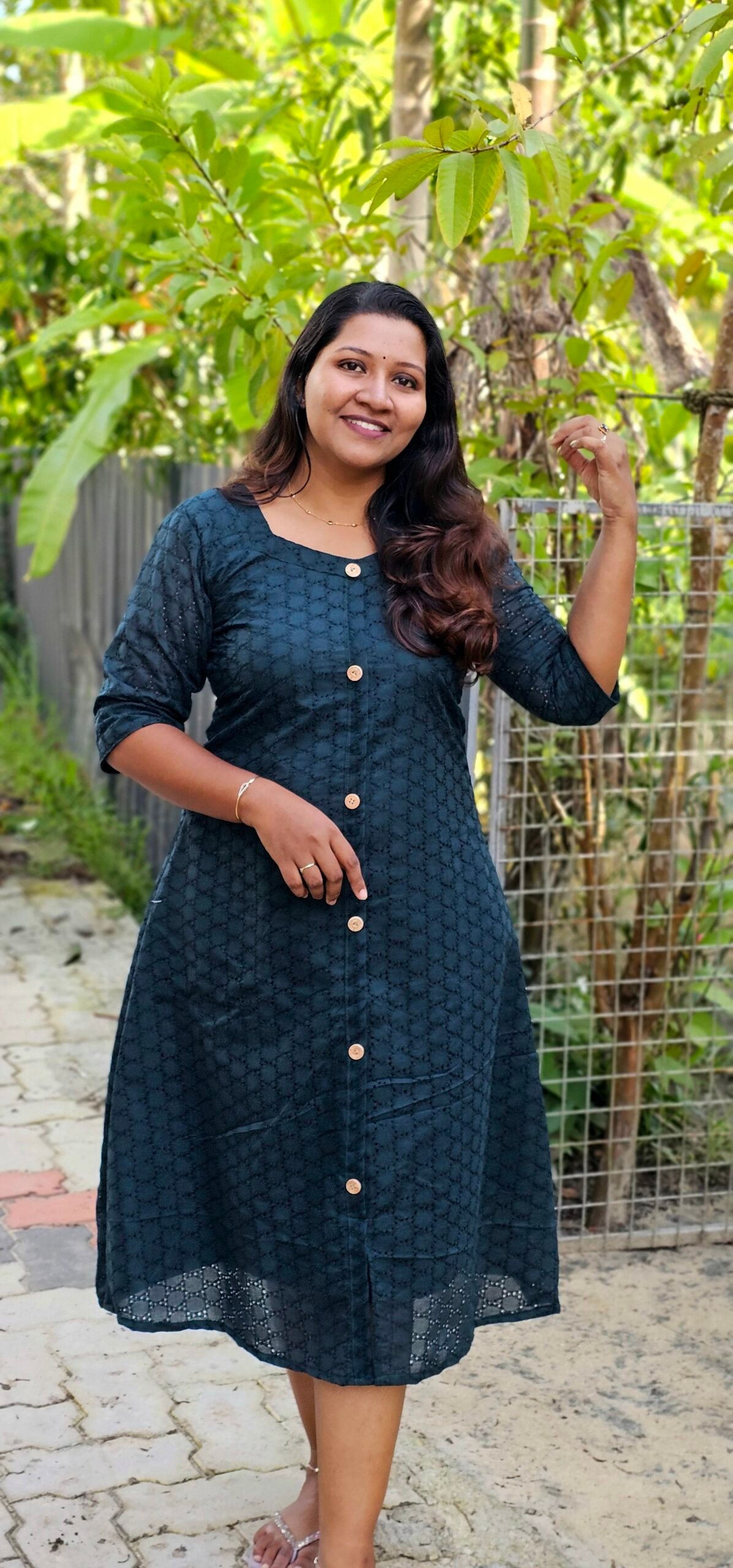 Green Hakoba Button Down Dress Green Hakoba Button Down Dress - Image 1