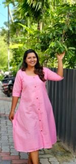 Pink Hakoba Button Down  Dress - Image 3