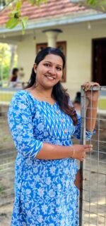 Sky Blue Printed Cotton Aline Co-Ord Set - Image 2