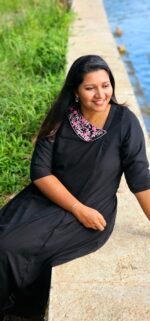 Unique Designer Collar Georgette Dress - Image 2