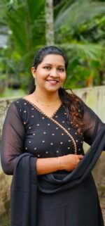 Amoha handworked Black Georgette top with Shaw - Image 2