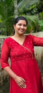 Amoha  handworked Maroon Georgette top with Shawl - Image 2