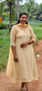 Anagha Cream  Georgette Top and Shawl