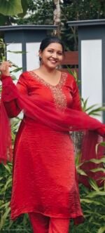 Diva Marron Space Silk Handworked Salwar Set with Bottom and Shawl - Image 5