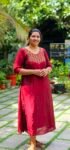 Marron Vichithra Silk Heavy Handworked Kurti