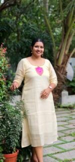 Palakka Design Tissue Onam Kurti