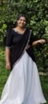 Thanima Black Badri Silk Half Saree