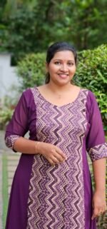 Zyra Purple  Georgette Zig Zag central pattern Kurti - Image 2