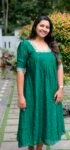 Moha Green  Vichithra Silk Pleated Kurti