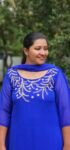 Rivaa Royal blue georgette Kurti with Shawl