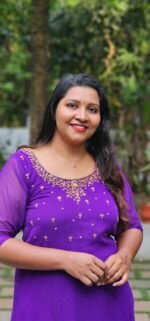 Thaara Purple Georgette Handworked Kurti