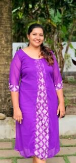 Viola Purple Flair Kurti - Image 2