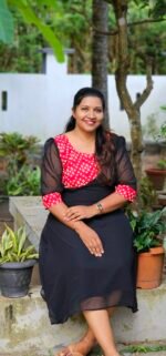 Viva Asymmetric yoke Black  Georgette Kurti - Image 2