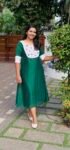'Carolina' Green Vichithra Silk Kurti with Hakoba Yoke