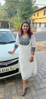 ‘Hima’ Off White Georgette Mashru Yoke Kurti – Jhanvi Fashions - Image 2