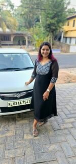 ‘Hima’ Black Georgette Mashru Yoke Kurti – Jhanvi Fashions - Image 2