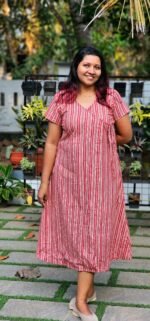 Mili  linear print cotton wrap kurti