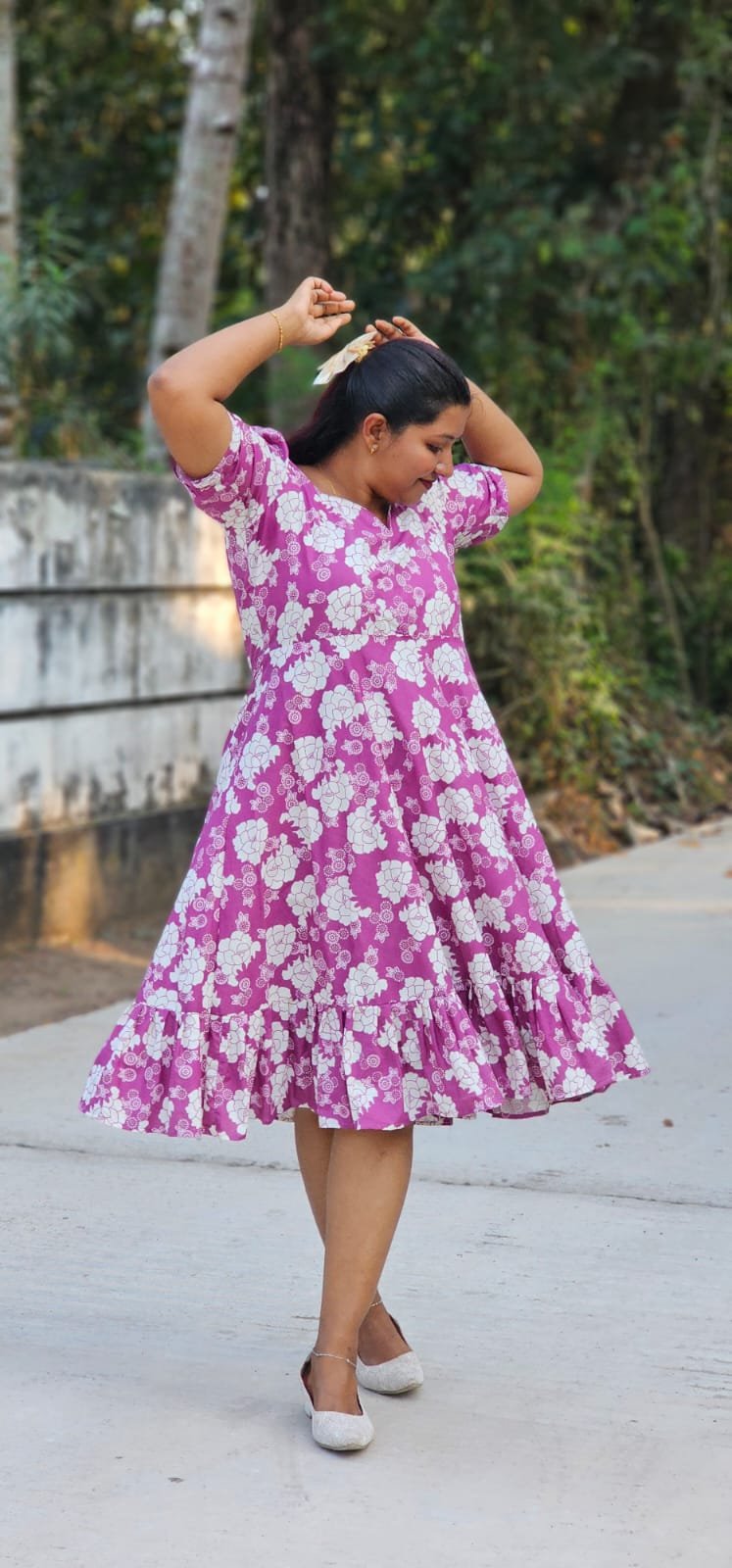 FionaFloralPrintedCottonDress Fiona Floral Printed Cotton Dress - Image 1