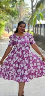 Fiona Floral Printed Cotton Dress - Image 3