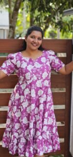 Fiona Floral Printed Cotton Dress - Image 2