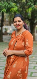 Gudiya Doll Print Orange Cotton Kurti - Image 2