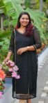 Isha Black Georgette Partywear Slitted Top & Shawl