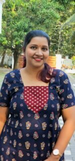 Mira Cotton Frock Nighty Blue - Image 2