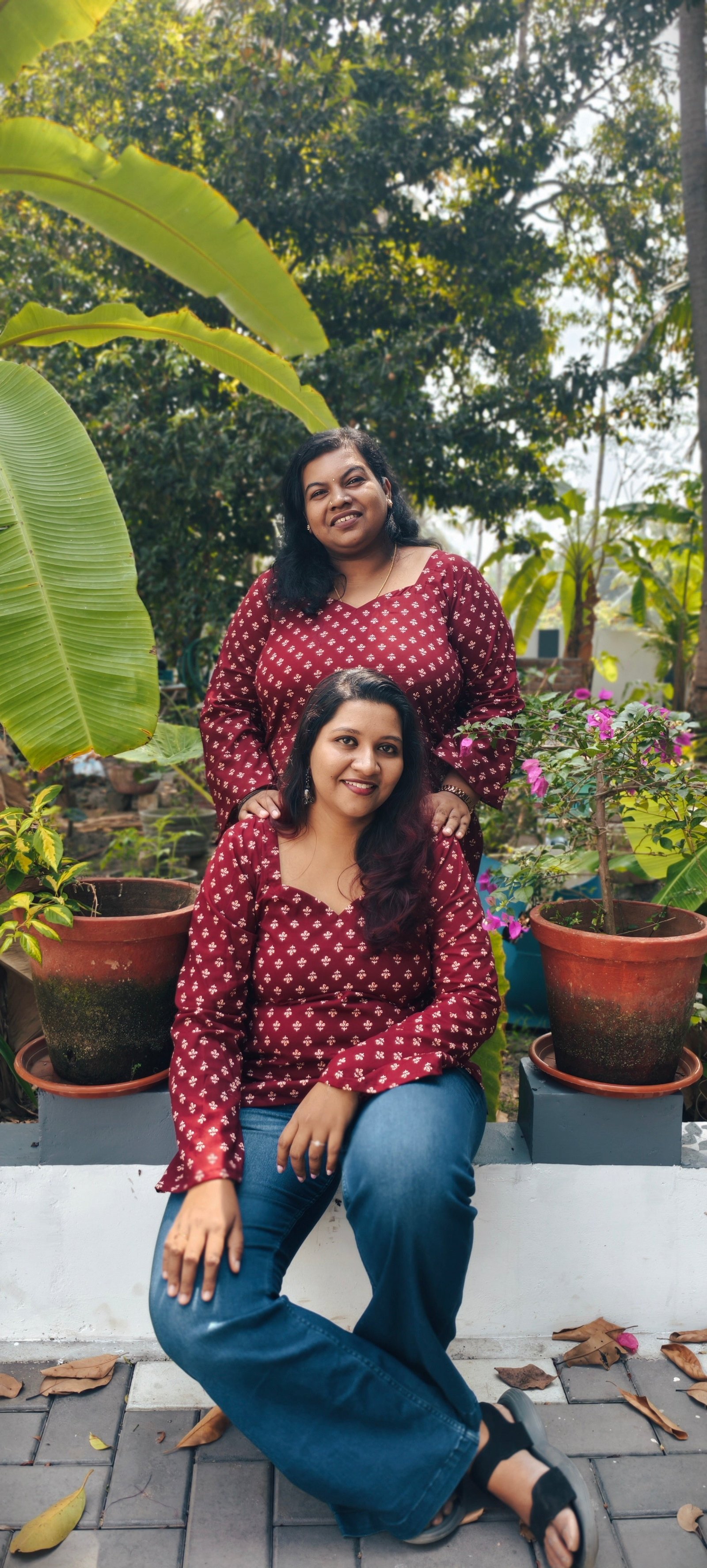 MithraPureCottonShortKurtiwithBellSleeves Mithra Maroon Pure Cotton Short Kurti with Bell Sleeves - Image 1