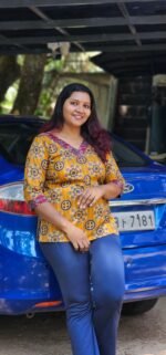 Miya Mustard Yellow Cotton Printed Short Kurti