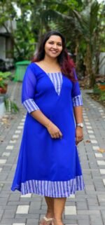 'Nisa' Royal Blue Georgette Aline Top