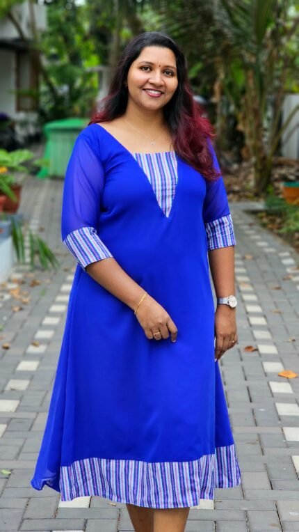 'Nisa' Royal Blue Georgette Aline Top